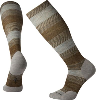 Smartwool Men's Compression Varied Stripe Over The Calf Sock - Large - Lunar Grey product image