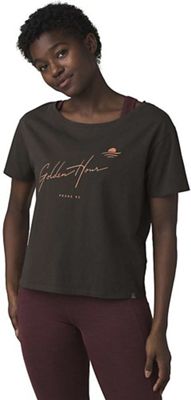 Prana Women's Organic Graphic Tee - Small - Washed Black Golden Hour product image