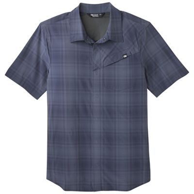 Outdoor Research Men's Astroman SS Sun Shirt - Medium - Naval Blue Plaid product image