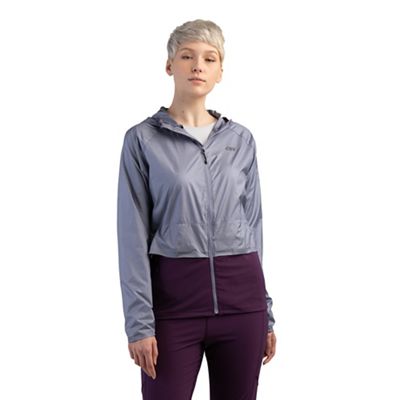 Outdoor Research Women's Helium Wind Hoodie - XL - Haze / Blackberry product image