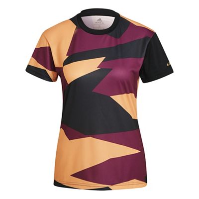 Adidas Women's Terrex AOP Primegreen Tee - Large - Hazy Orange / Black product image