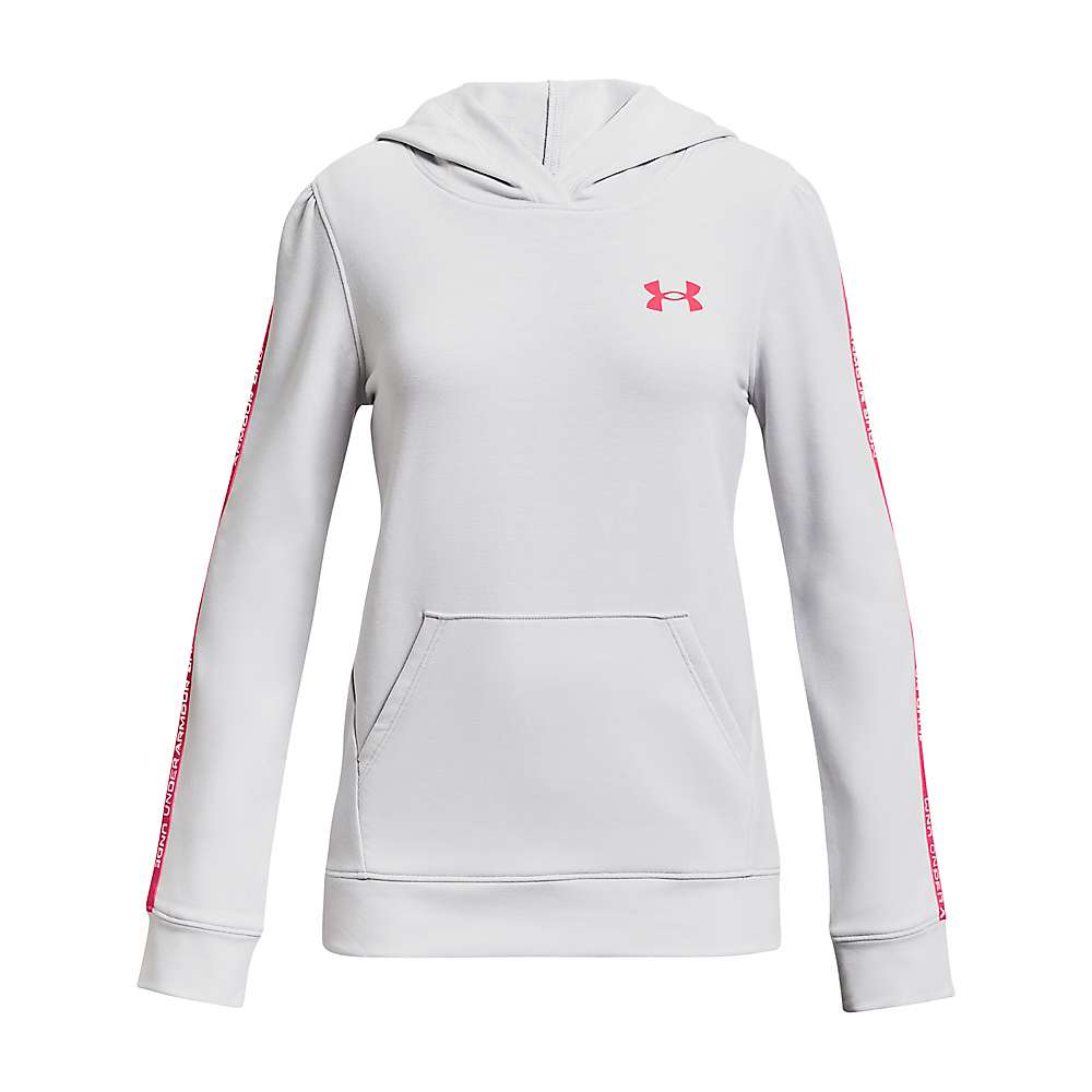 Under Armour Girl's Rival Terry Hoodie - Small - Halo Gray / White / Cerise