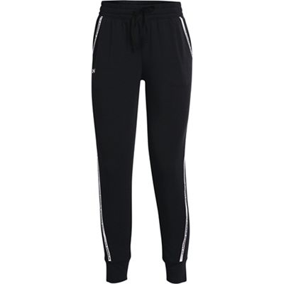 Under Armour Women's Rival Terry Taped Pant - Small - Black / Mod Grey / White product image