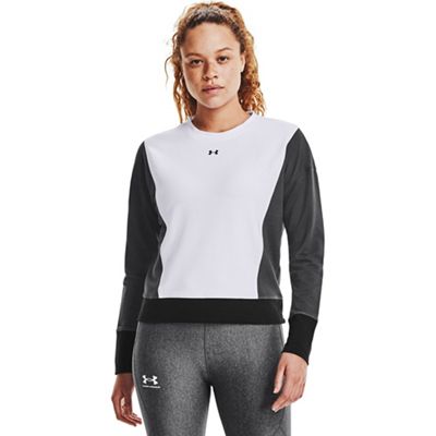 Under Armour Women's Rival Terry CB Crew Top - Medium - White / Jet Grey / Black product image