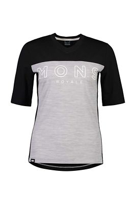 Mons Royale Women's Redwood Enduro VT Shirt - XS - Black/Grey Marl product image