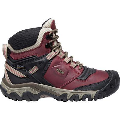 KEEN Women's Ridge Flex Mid Waterproof Boot - 7 - Rhubarb / Black product image