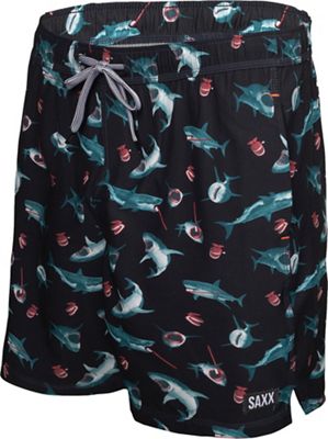 SAXX Men's Oh Buoy 2 in 1 7 inch Swim Short - Small - Navy Chompers product image