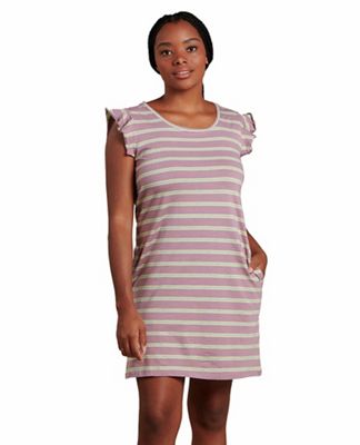 Toad & Co Women's Rufflita SS Dress - Medium - Faded Lilac 90'S Stripe product image