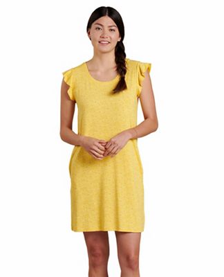 Toad & Co Women's Rufflita SS Dress - Small - Lemon Daisy Print product image