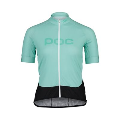 poc sports women's essential road logo jersey - xs - lt fluorite green / fluorite green