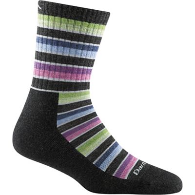 Darn Tough Women's Decade Stripe Micro Crew Midweight Cushion Sock - Large - Charcoal product image