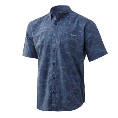 Huk Men's Kona Stackin' Bills Shirt - Medium - Sargasso Sea product image