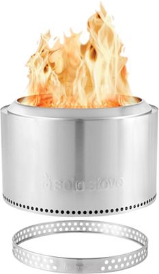 Solo Stove Yukon 27 in. Round Stainless Steel Wood Burning Fire Pit Plus Stand, Silver