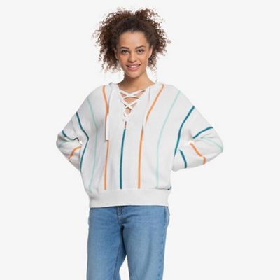 Roxy Women's Bay Of Rainbows Sweater - Large - Snow White Feel It Vertical product image