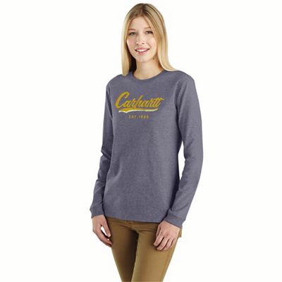 Carhartt Womens Loose Fit Heavyweight LS Hand-Painted Graphic T-Shirt - Sm
