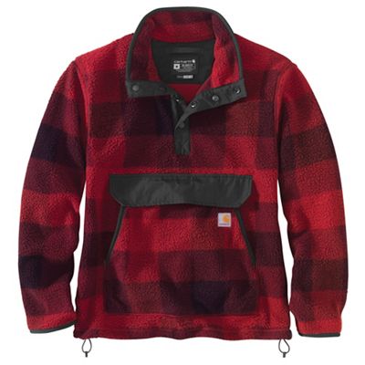 Carhartt Mens Relaxed Fit Fleece Pullover - Small Regular - Oxblood Plaid - 6599731 - Outdoors The Carhartt Mens Relaxed Fit Fleece Pullover is a sku 6599731