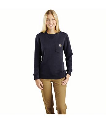 Carhartt Women's Relaxed Fit Clarksburg Crewneck Pocket Sweatshirt - Small - Navy Heather product image