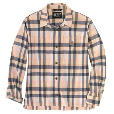 Carhartt Women's Rugged Flex Loose Fit Midweight Flannel LS Plaid Shir - Medium - White Truffle product image