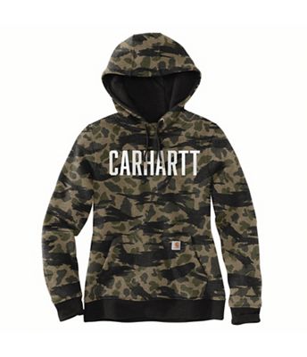 Carhartt Womens Relaxed Fit Midweight Camo Sleeve Graphic Sweatshirt - Sma