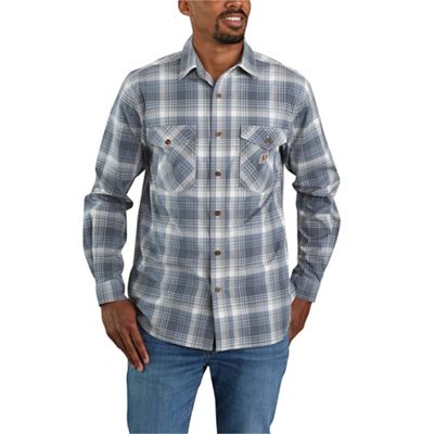 Carhartt Mens Rugged Flex Relaxed Fit Lightweight LS Plaid Shirt - Small R
