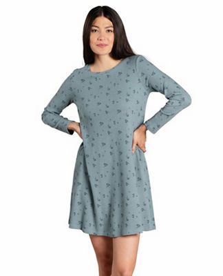 Toad & Co Women's Foothill LS Swing Dress - Medium - Blue Slate Floral Print product image