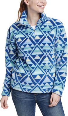Eddie Bauer Women's Quest Plush Quarter Zip Printed Jacket - Small - Lake product image