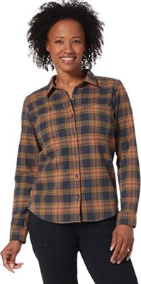 Royal Robbins Women's Lieback Organic Cotton Flannel LS Shirt - Small - Graystone Malindi product image
