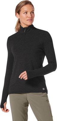 Royal Robbins Women's Venturelayer 200 1/4 Zip LS Top - Medium - Jet Black Heather product image