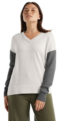 Icebreaker Women's Shearer V Sweater - Large - Ecru Heather product image