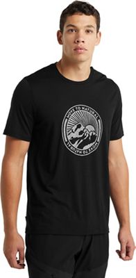 Icebreaker Men's Tech Lite II SS Tee Move To Natural Mountain - Large - Black product image