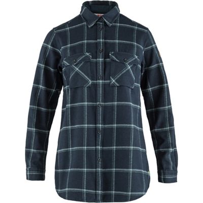 Fjallraven Women's Ovik Twill LS Shirt - Small - Dark Navy/Steel Blue product image