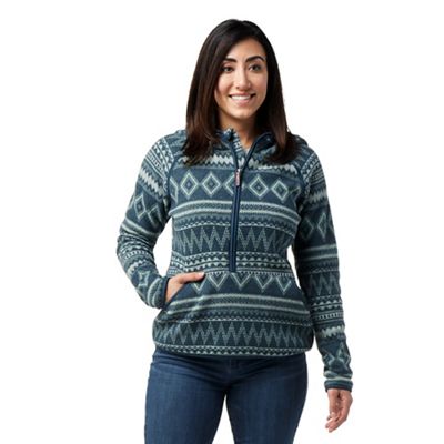 Smartwool Women's Hudson Trail Fleece Anorak - Medium - Twilight Blue Fairisle product image