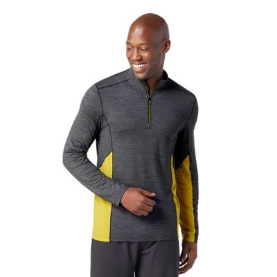 Smartwool Men's Merino Sport 150 LS 1/4 Zip Top - XL - Charcoal Heather / Golden Olive product image