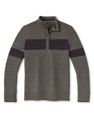Smartwool Men's Ripple Ridge Stripe Half Zip Sweater - Medium - Flint Heather product image