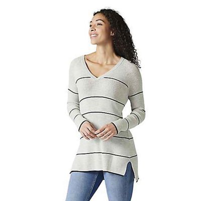 Smartwool Women's Shadow Pine Pointelle Stripe Tunic Sweater - Small - Ash Heather product image