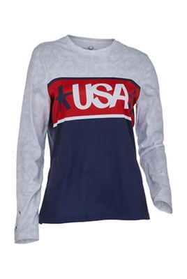 Spyder Women's USA Snow Crew Top - Large - White product image