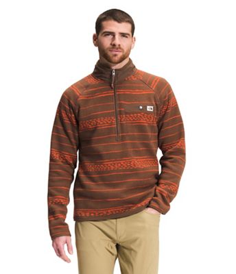 The North Face Men's Printed Gordon Lyons 1/4 Zip Top - Small - Earth Brown Kilim Stripe Print product image
