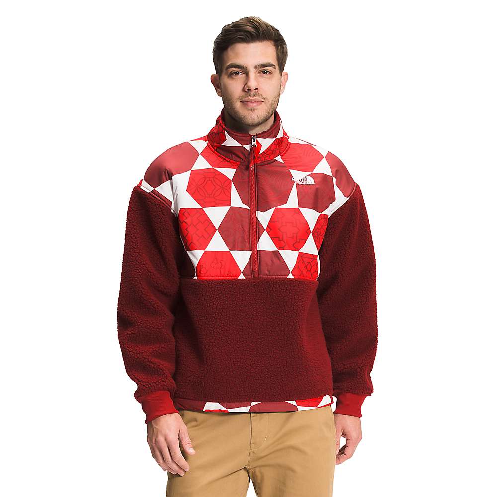 The North Face Men's Printed Platte Sherpa 1/4 Zip Jacket - Large - Fiery Red IC Geo Print -  NF0A5IXI3H2L