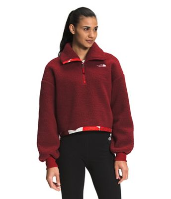 The North Face Women's Printed Platte Sherpa 1/4 Zip Top - Small - Fiery Red IC Geo Print product image