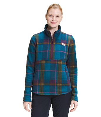 The North Face Women's Printed Crescent 1/4 Zip Pullover - XS - Blackberry Wine Exploded Plaid Print product image
