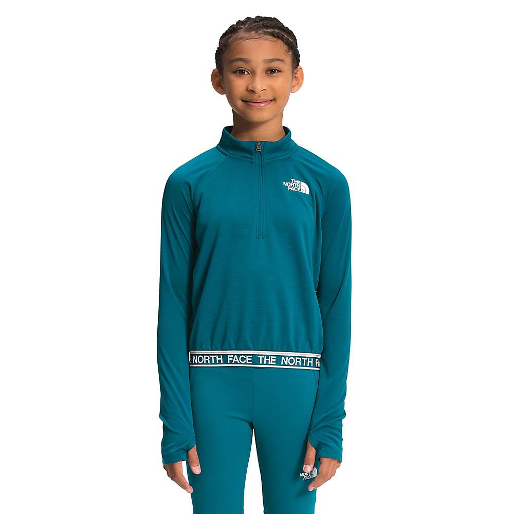 The North Face Girls' Reactor Thermal 1/4 Zip Top - Large - Deep Lagoon -  NF0A5GBYVFBL