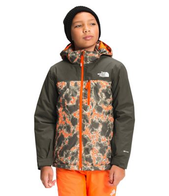 The North Face Youth Snowquest Plus Insulated Jacket - XL - Power Orange Marble Camo Print product image
