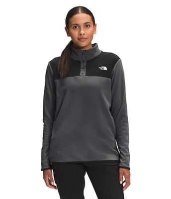 The North Face Women's TKA Glacier Snap-Neck Pullover - XS - Asphalt Grey - TNF Black product image