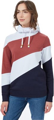 Tentree Women's TreeFleece Angle Blocked Hoodie - Large - White/Apple Butter Red/Midnight Blue product image
