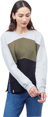 Tentree Women's TreeFleece Chevron Crew - Small - Hi Rise Grey Hthr/Olive Nght Green/Meteorite Black product image