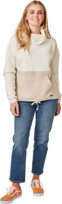 Carve Designs Women's Rowayton Colorblock Cowl Neck - Small - Birch W. Lt. Khaki product image
