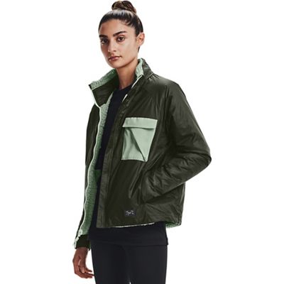 Under Armour Women's Latitude Reversible Full Zip Jacket - Small - Silica Green / Baroque Green / Black product image