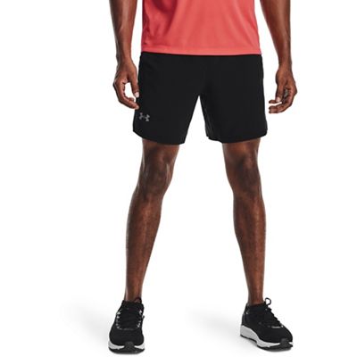 Under Armour Launch Stretch Woven 7'' Shorts Black/Reflective SM 7 (B089MMJ8DL)