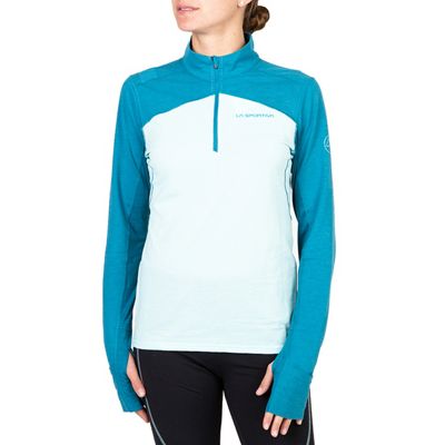 La Sportiva Women's Swift Long Sleeve Top - Medium - Turquoise / Crystal product image