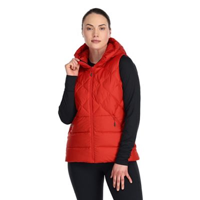 Outdoor Research Women's Coldfront Hooded Down Vest - Small - Cranberry product image